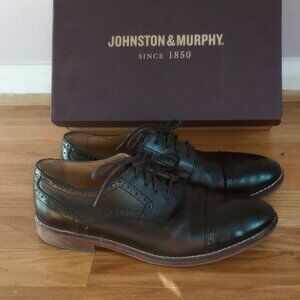 Johnston & Murphy boys size 4Y black dress shoes in box